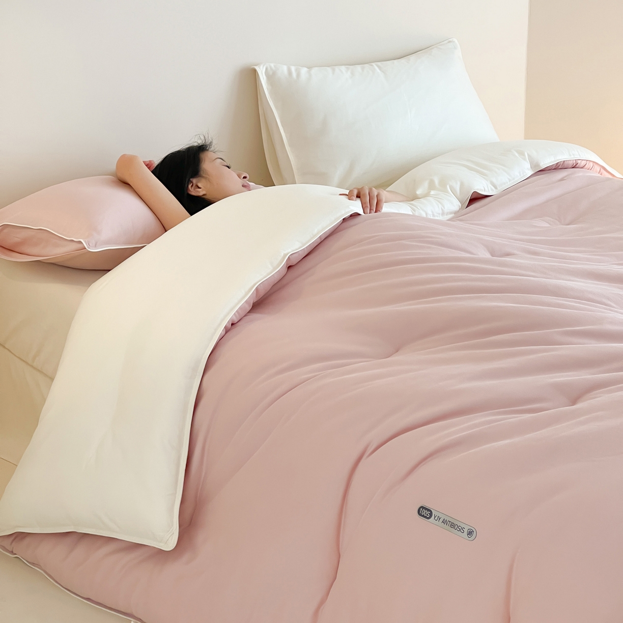 91家纺网 家纺一手货源 找家纺 一加一 2025新款有氧棉艾阳绒中科抗菌被子被芯 罗兰-紫