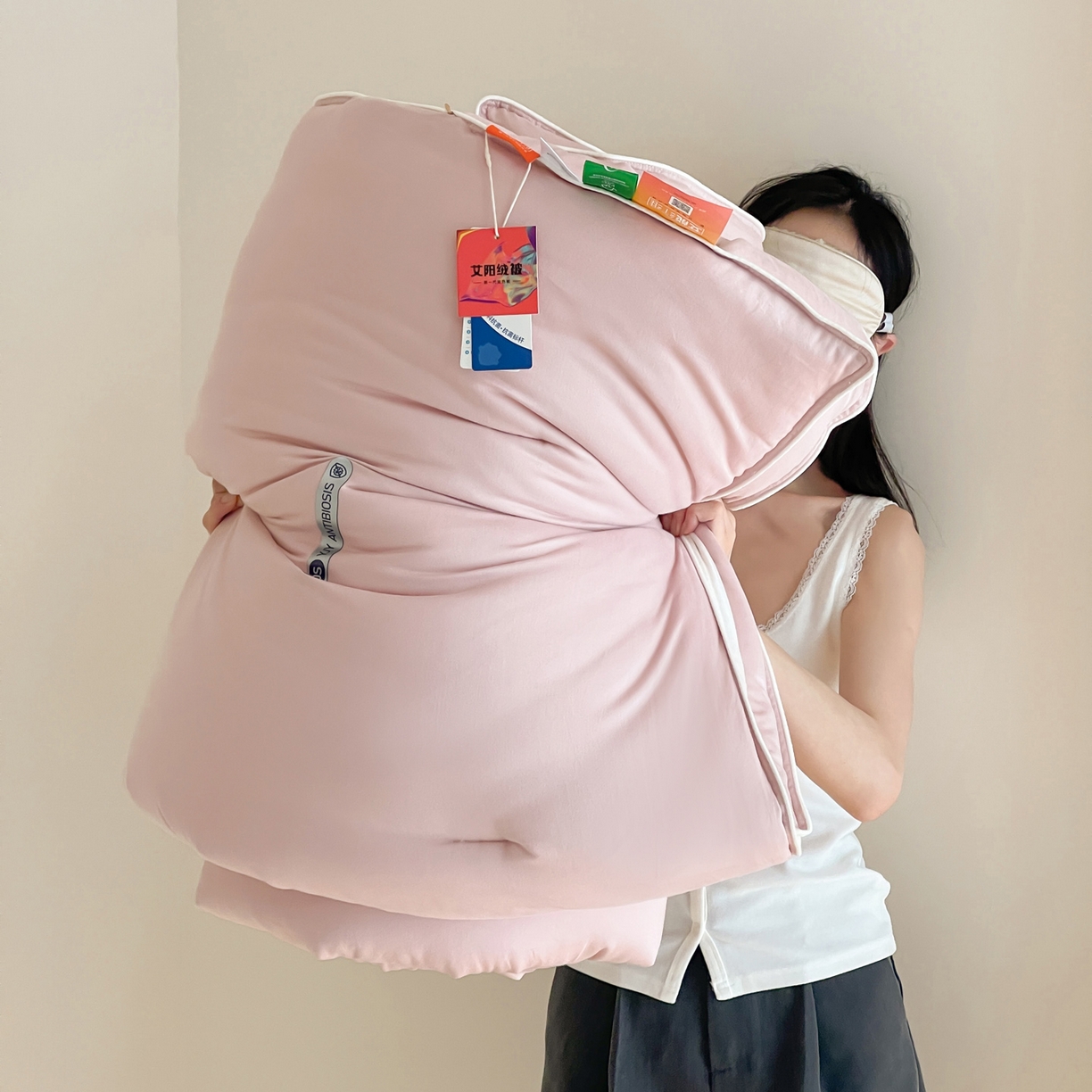 91家纺网 家纺一手货源 找家纺 一加一 2025新款有氧棉艾阳绒中科抗菌被子被芯 罗兰-紫