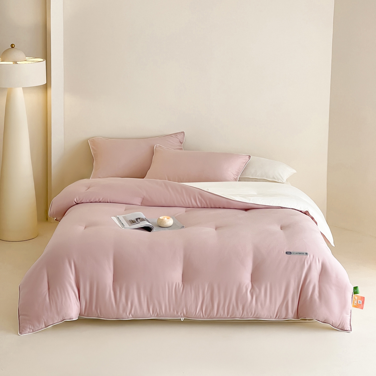 91家纺网 家纺一手货源 找家纺 一加一 2025新款有氧棉艾阳绒中科抗菌被子被芯 罗兰-紫