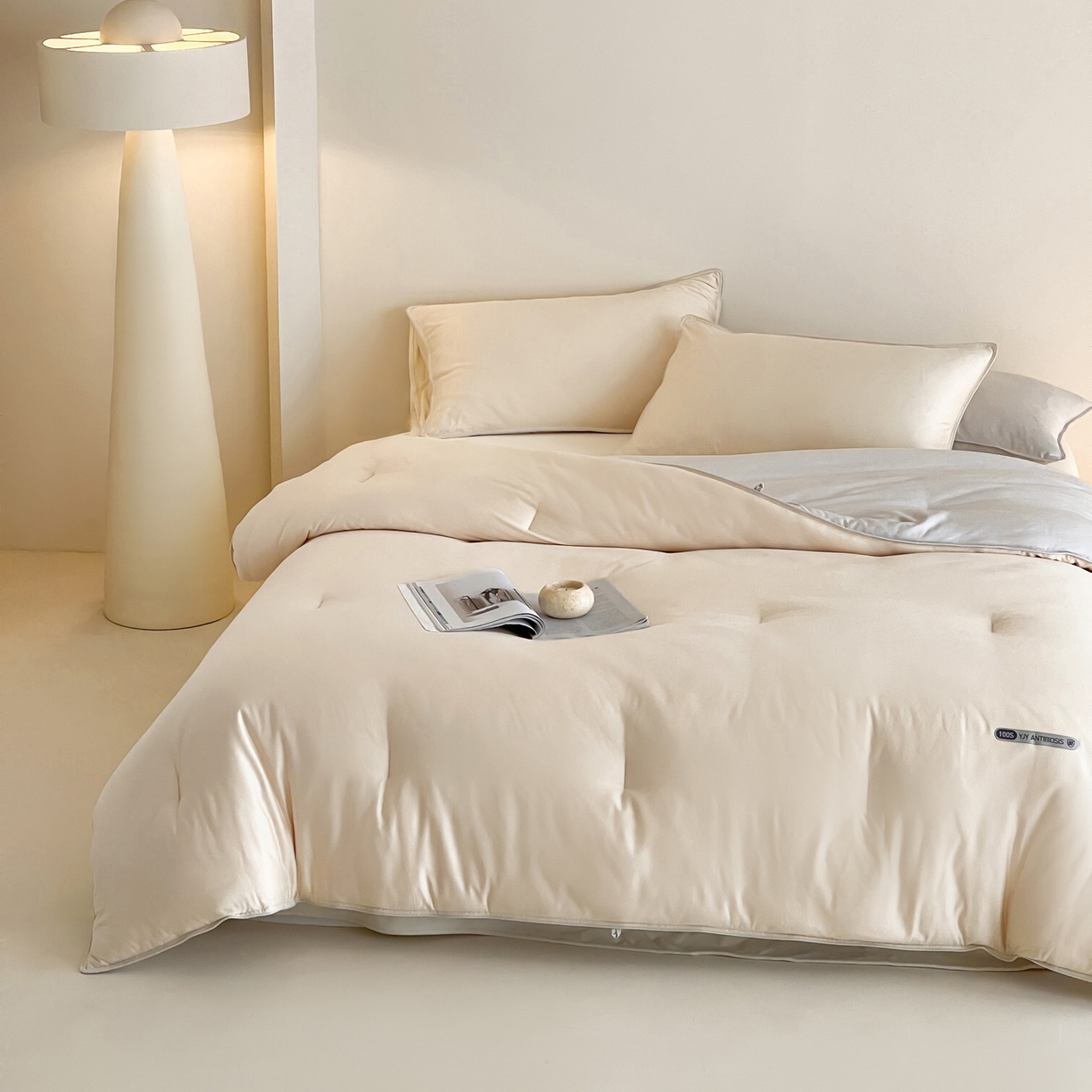 91家纺网 家纺一手货源 找家纺 一加一 2025新款有氧棉艾阳绒中科抗菌被子被芯 摩卡-米