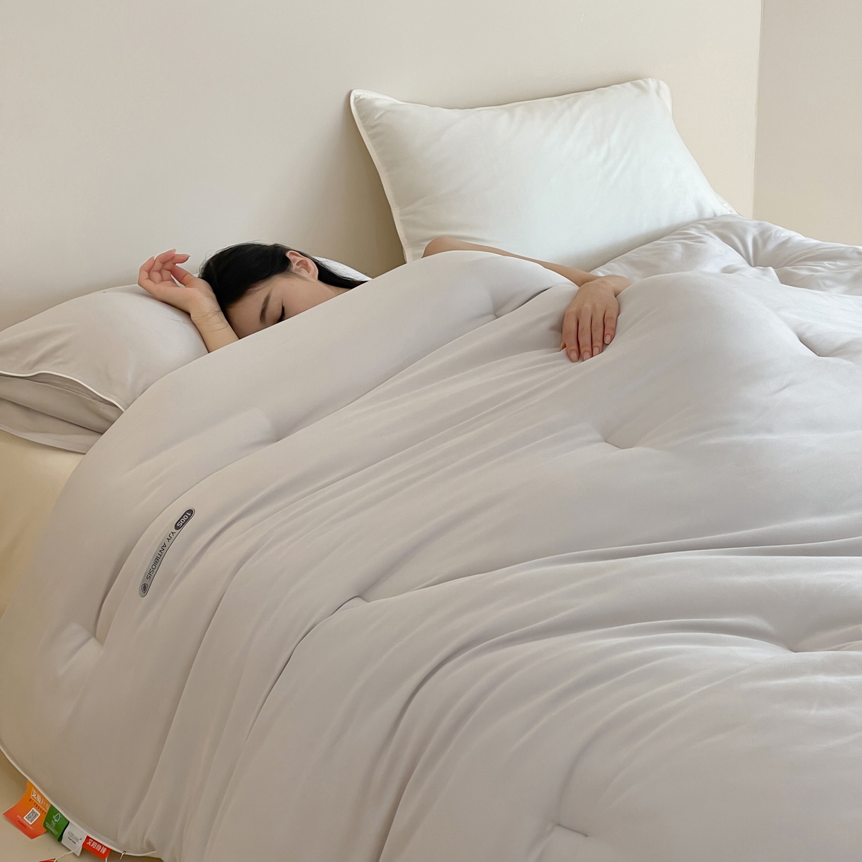 91家纺网 家纺一手货源 找家纺 一加一 2025新款有氧棉艾阳绒中科抗菌被子被芯 暮色-灰