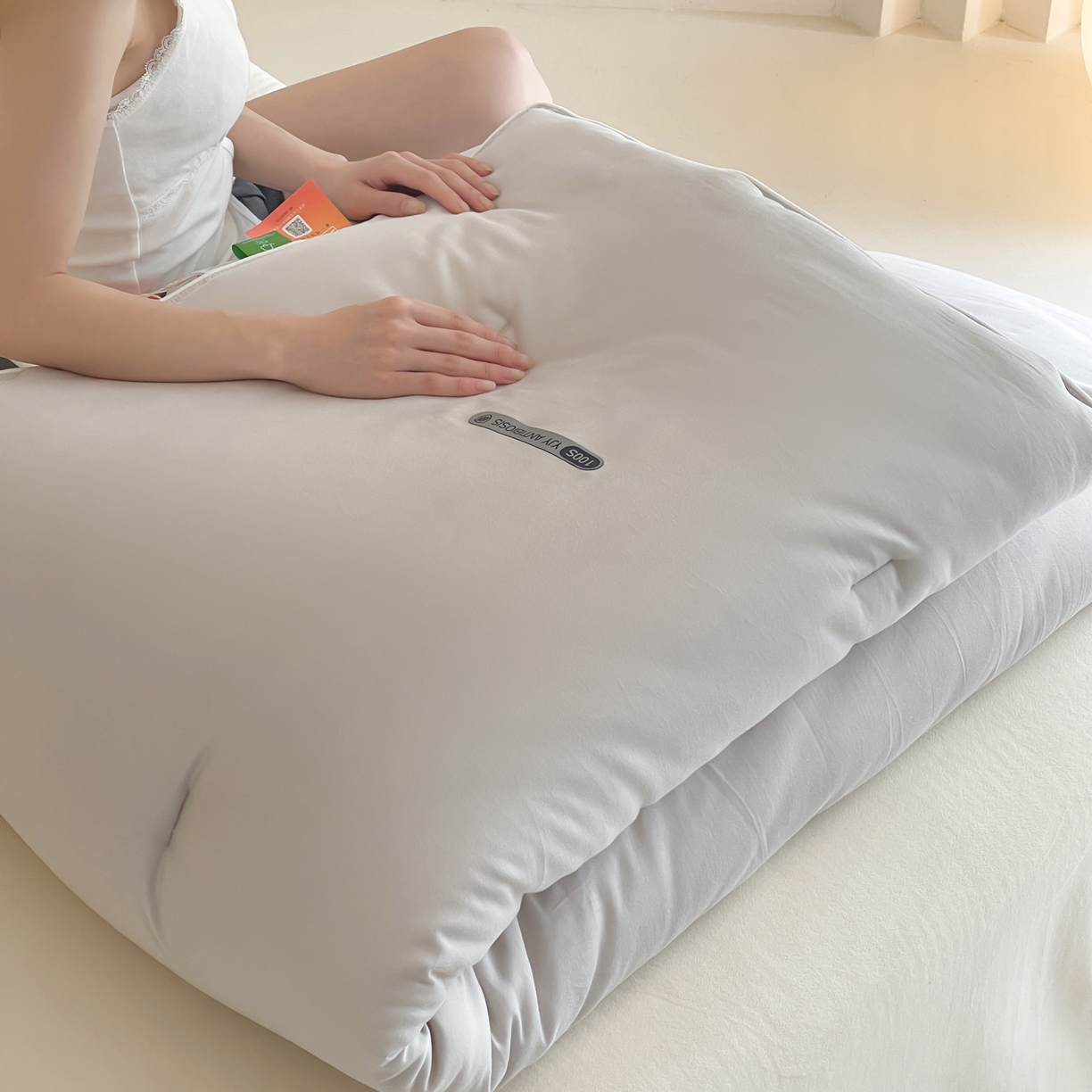 91家纺网 家纺一手货源 找家纺 一加一 2025新款有氧棉艾阳绒中科抗菌被子被芯 暮色-灰