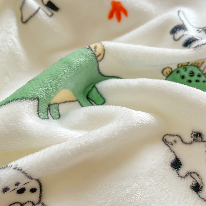 91家纺网 家纺一手货源 找家纺 宝薇2025新款ins风重8斤高克重吊边款牛奶绒四件套 恐龙伙伴