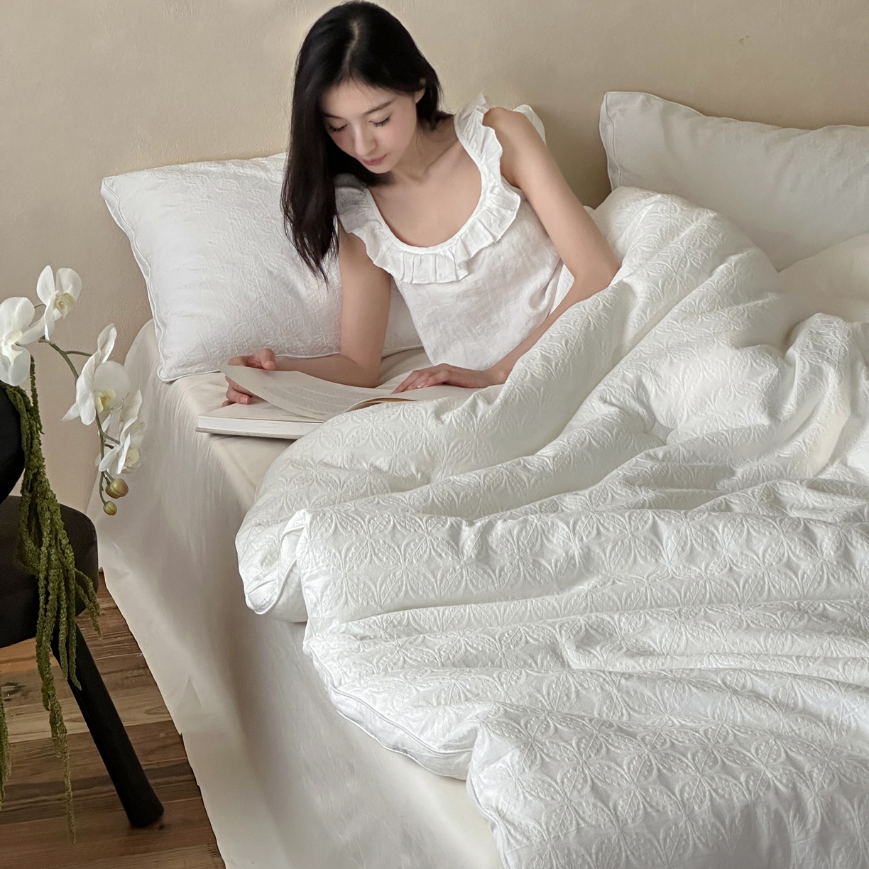 91家纺网 家纺一手货源 找家纺 （总）一加一 2025新款全棉大提花立体棉花被子被芯-秋田幸语