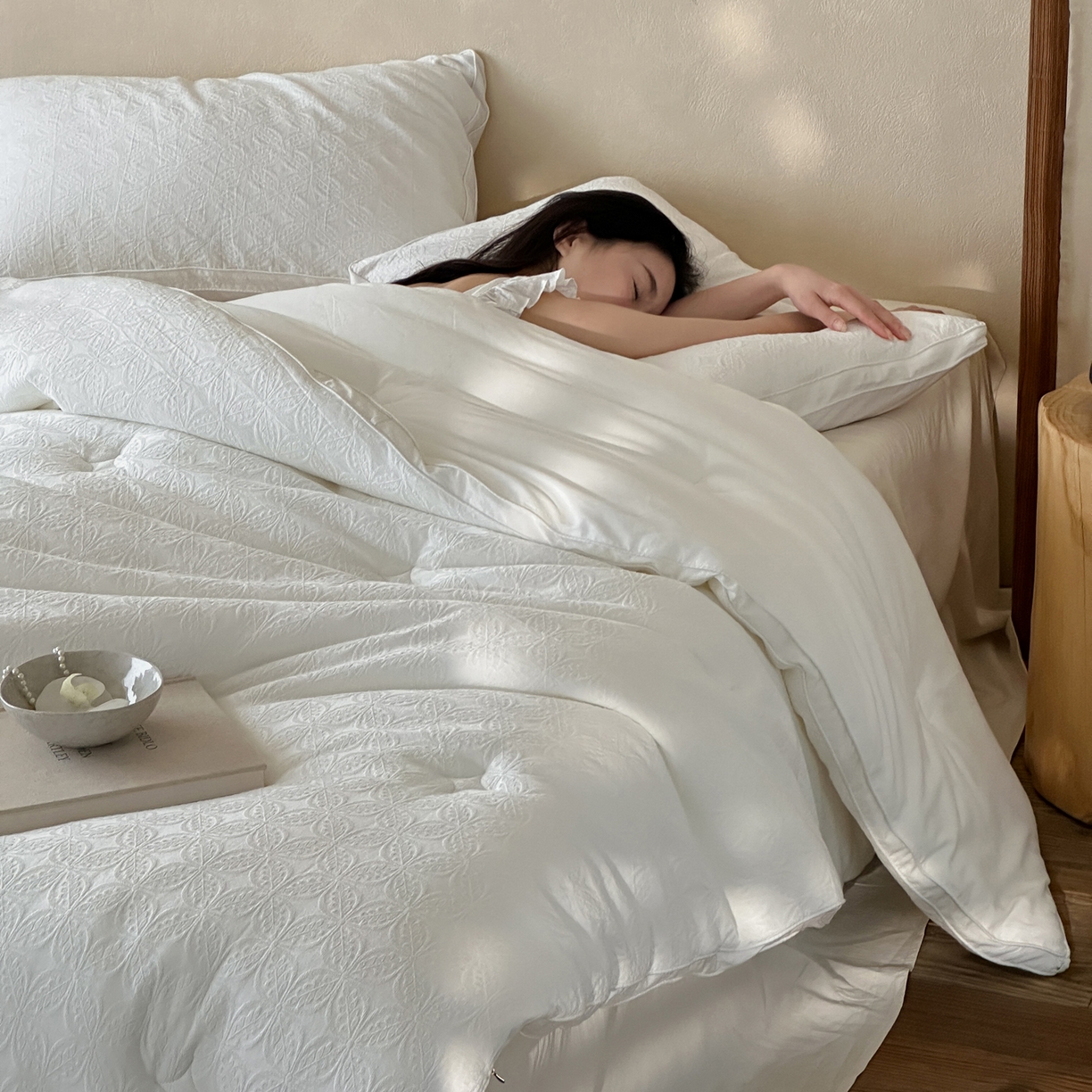 91家纺网 家纺一手货源 找家纺 （总）一加一 2025新款全棉大提花立体棉花被子被芯-秋田幸语