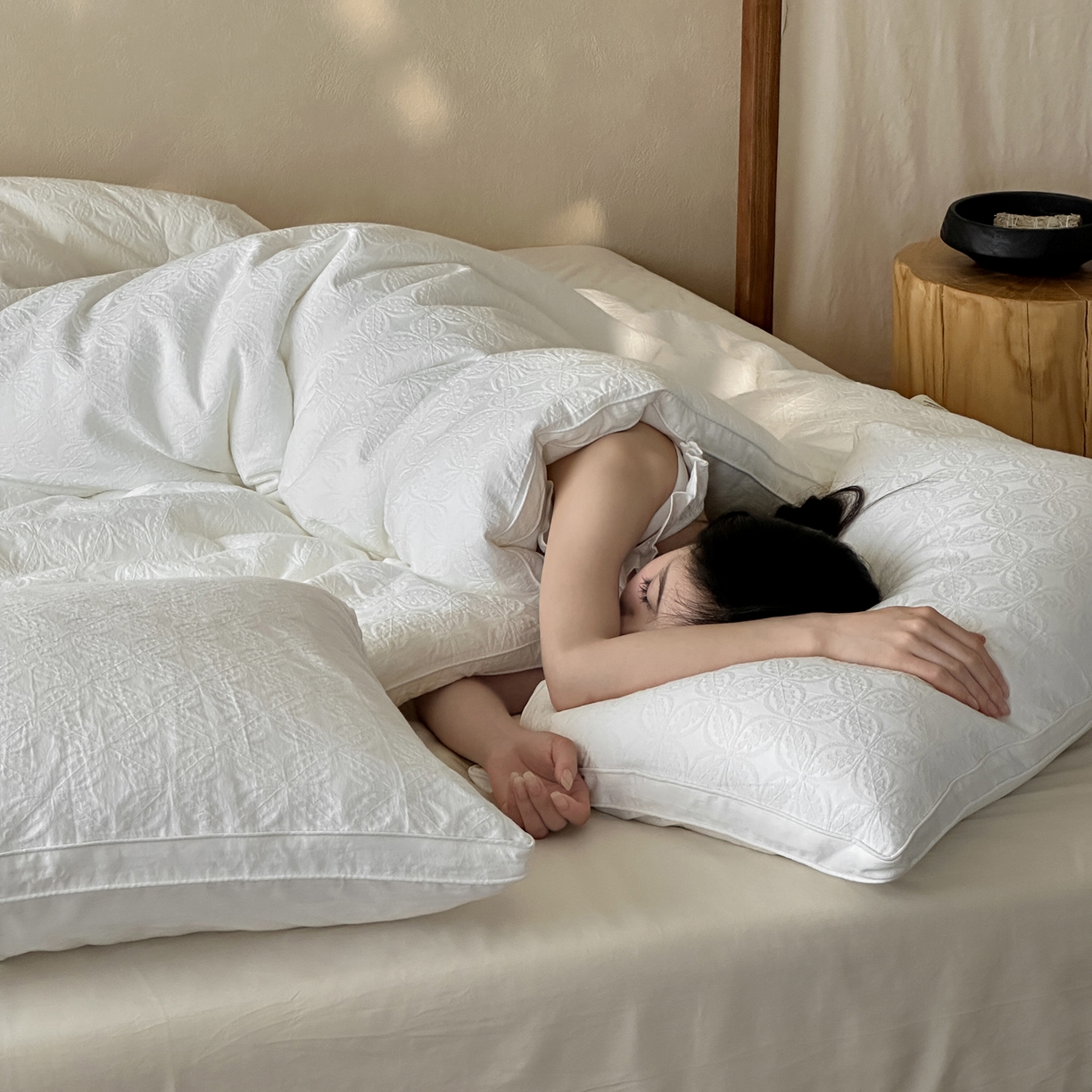 91家纺网 家纺一手货源 找家纺 （总）一加一 2025新款全棉大提花立体棉花被子被芯-秋田幸语