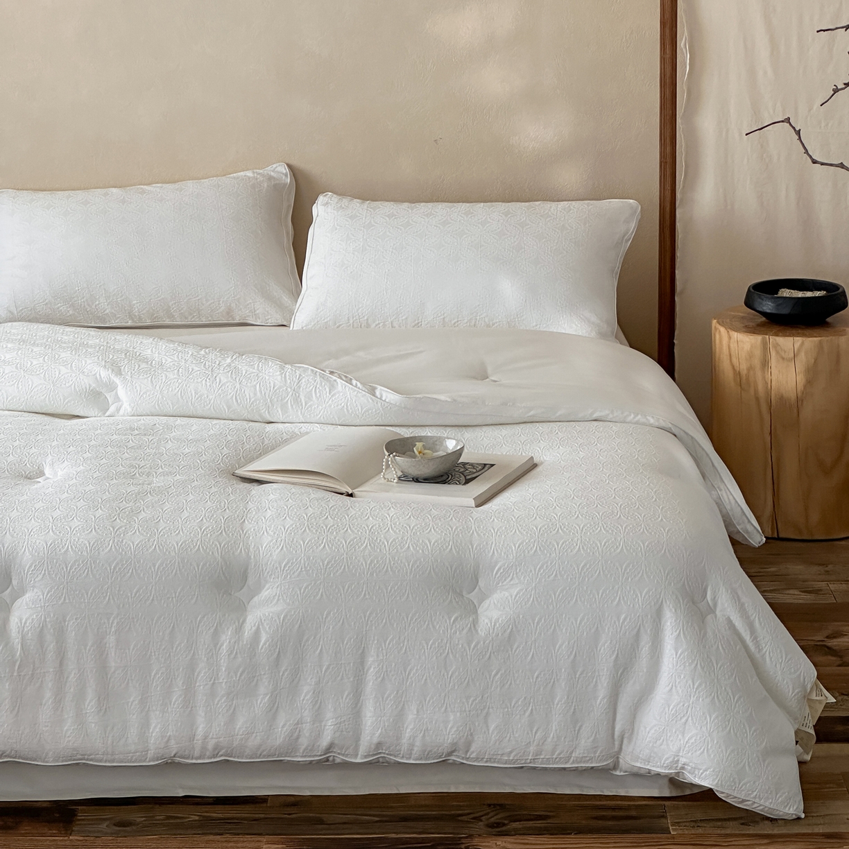 91家纺网 家纺一手货源 找家纺 （总）一加一 2025新款全棉大提花立体棉花被子被芯-秋田幸语