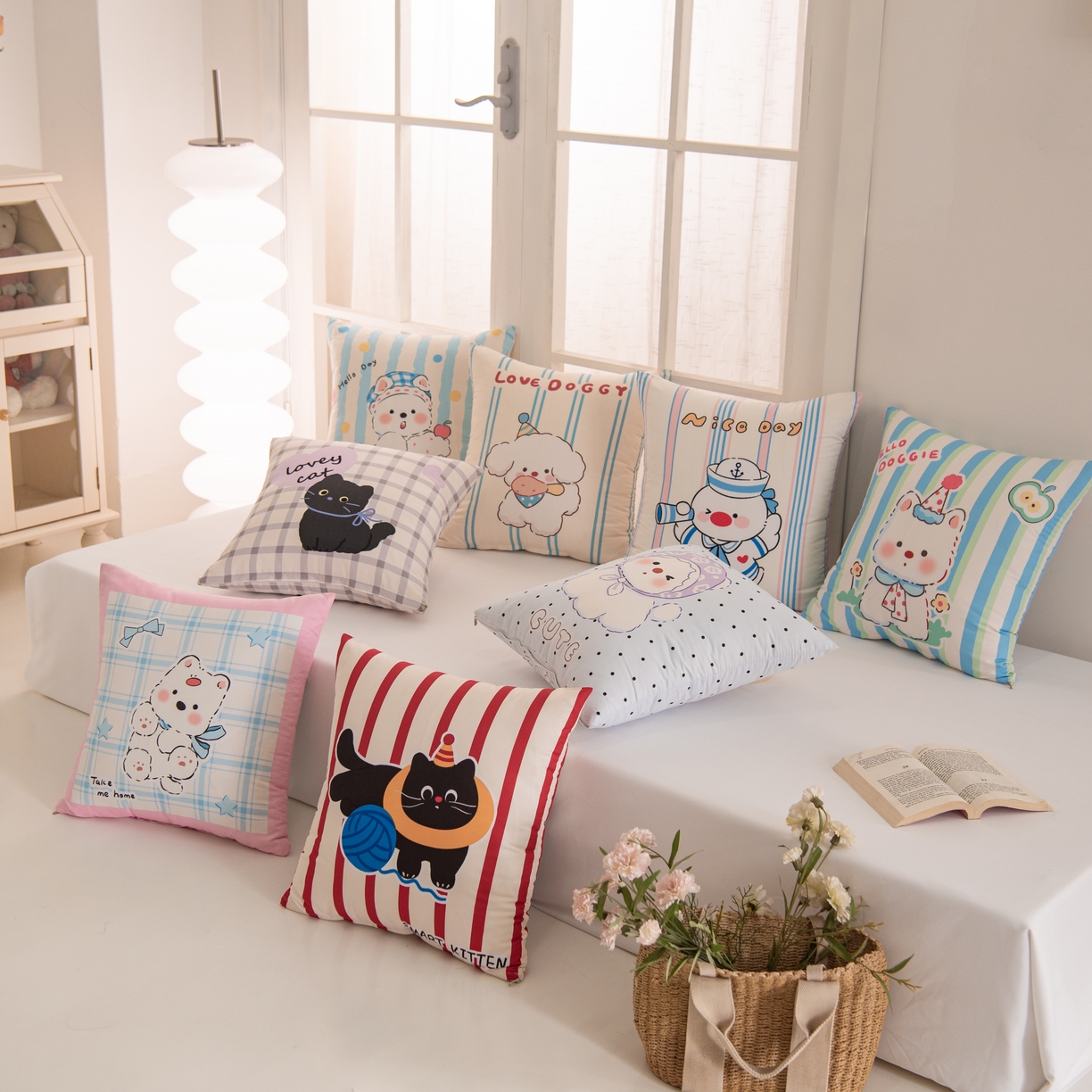 91家纺网 家纺一手货源 找家纺 （总）博笔熊 2025新款卡通抱枕方正靠垫靠枕