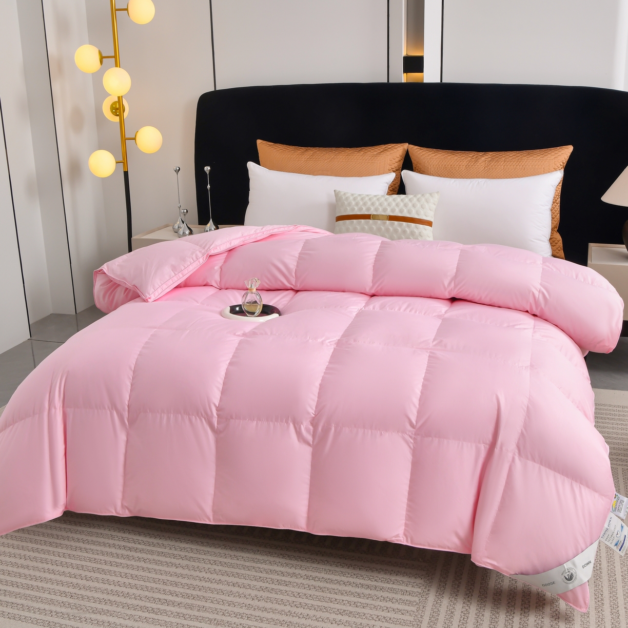 91家纺网 家纺一手货源 找家纺 棠婷  2025新款100支柔赛丝立体羽绒被 粉色