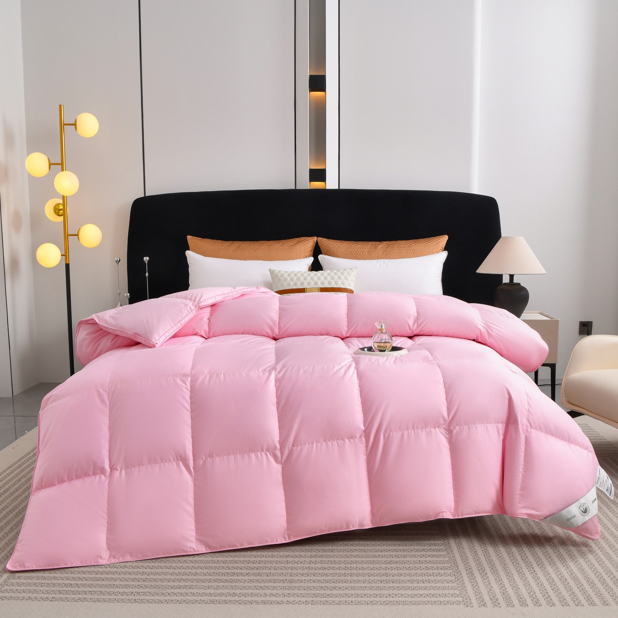 91家纺网 家纺一手货源 找家纺 棠婷  2025新款100支柔赛丝立体羽绒被 粉色