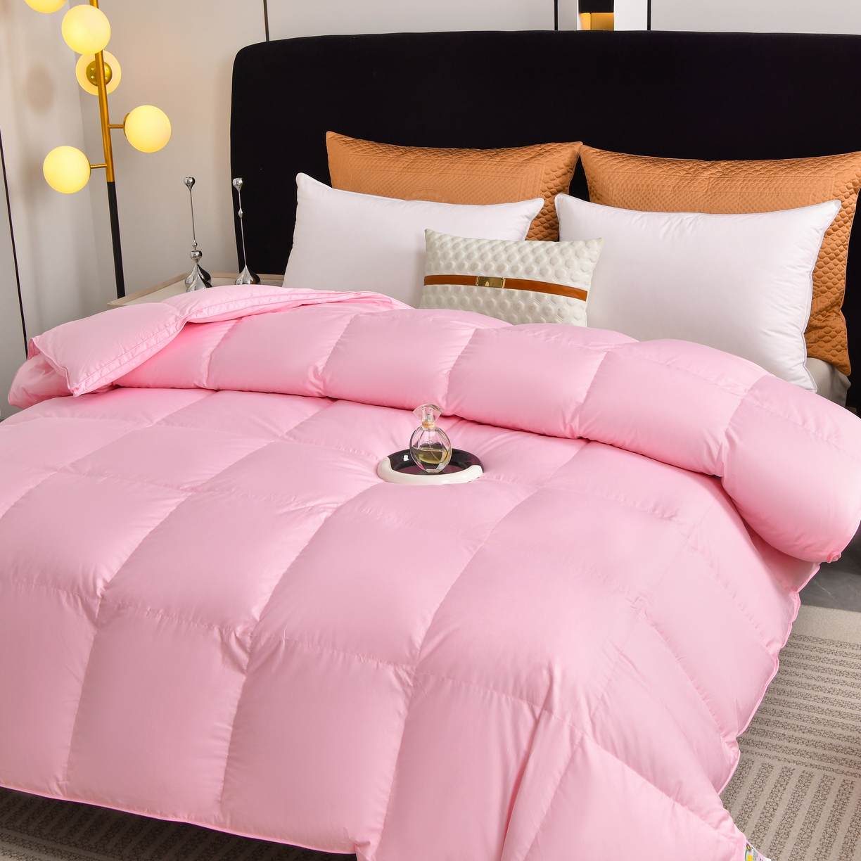 91家纺网 家纺一手货源 找家纺 棠婷  2025新款100支柔赛丝立体羽绒被 粉色