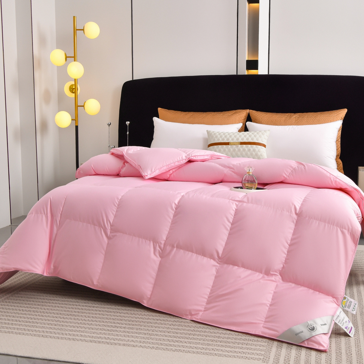 91家纺网 家纺一手货源 找家纺 棠婷  2025新款100支柔赛丝立体羽绒被 粉色