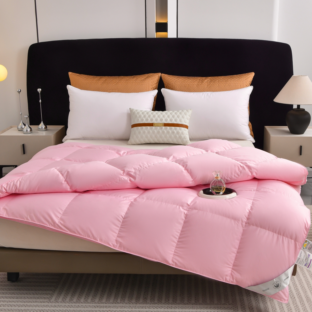 91家纺网 家纺一手货源 找家纺 棠婷  2025新款100支柔赛丝立体羽绒被 粉色