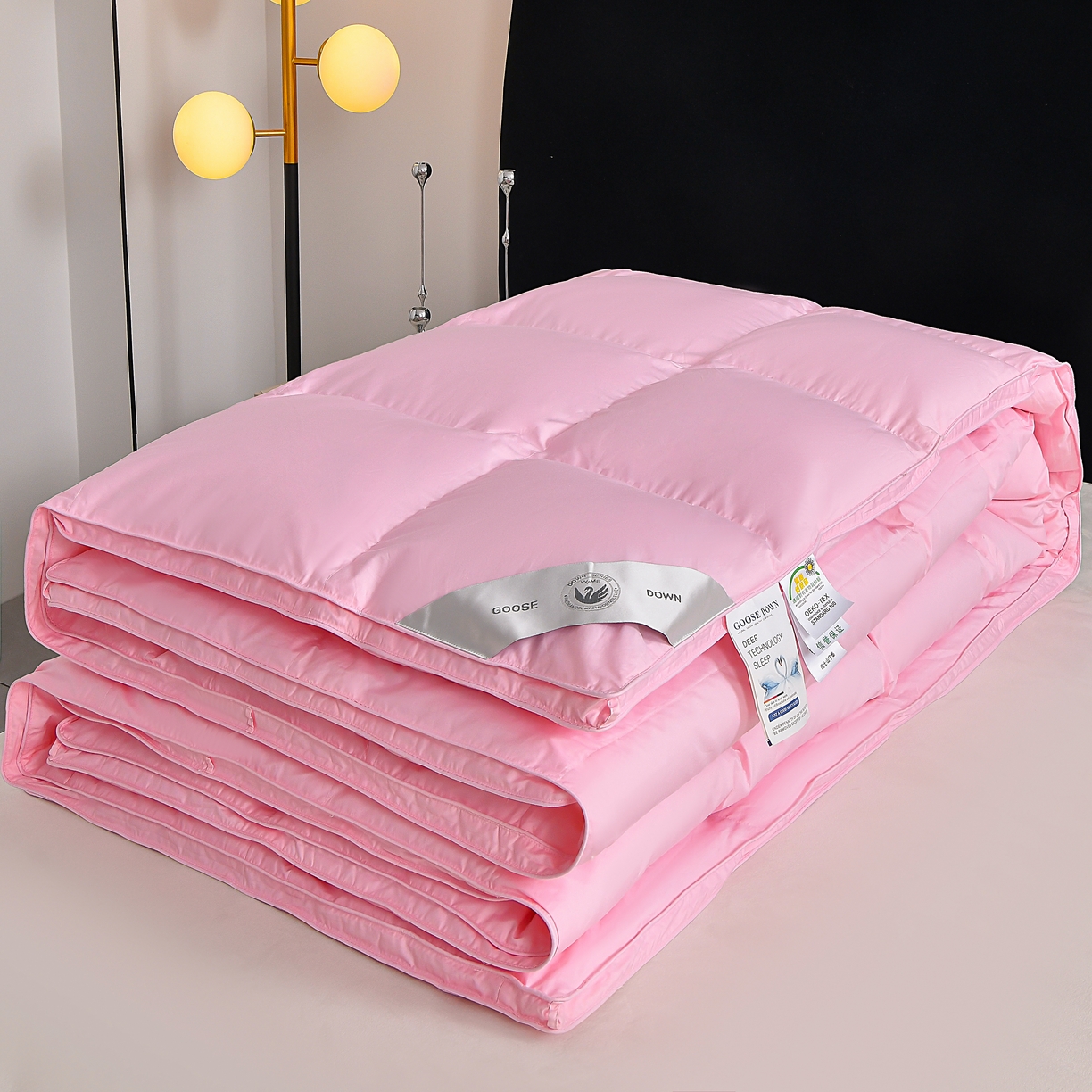 91家纺网 家纺一手货源 找家纺 棠婷  2025新款100支柔赛丝立体羽绒被 粉色