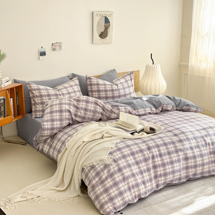 91家纺网 家纺一手货源 找家纺 绒裕家纺 2025学生季直播爆款云感皱皱纱四件套 莫妮卡