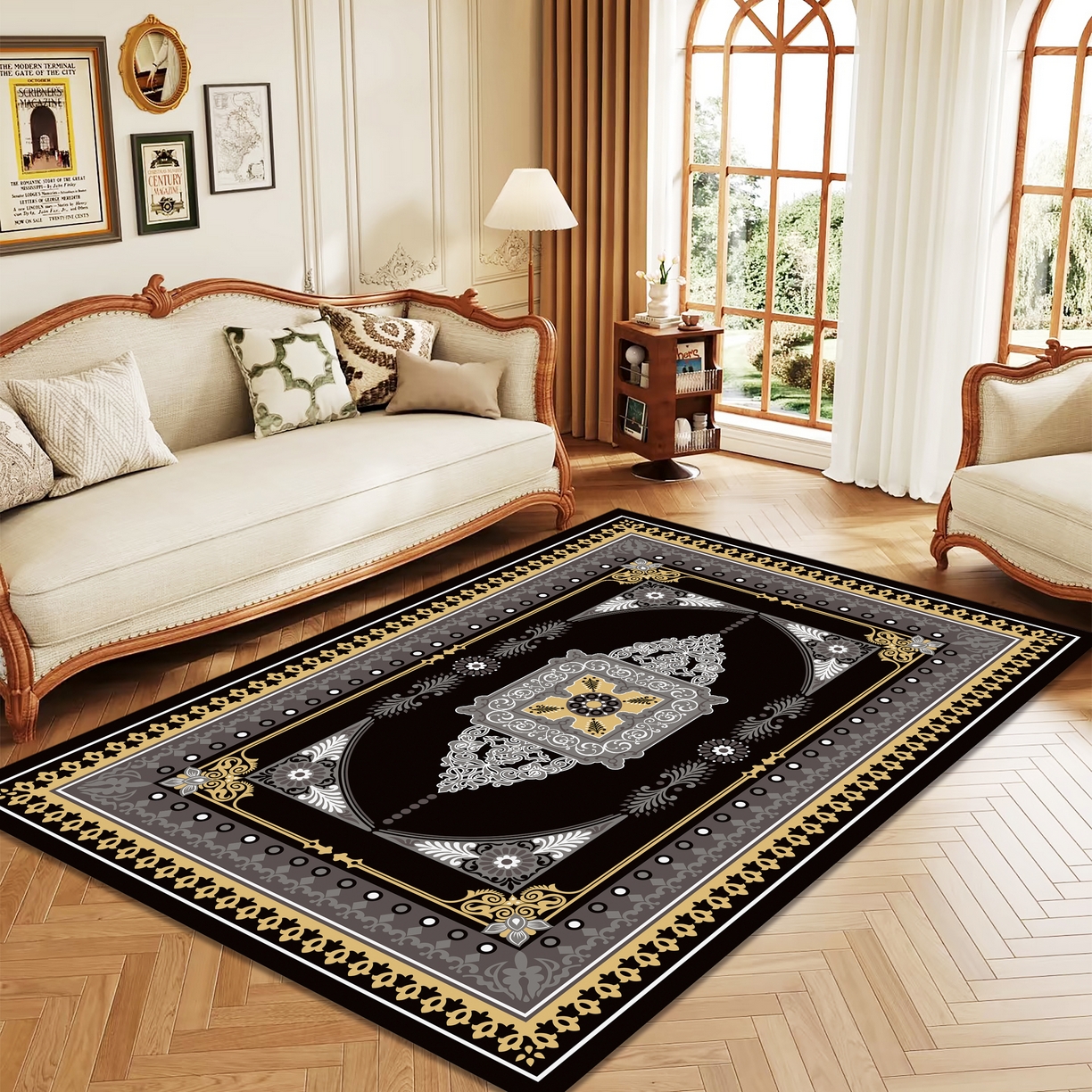 91家纺网 家纺一手货源 找家纺 （总）2025新款奢华家用客厅仿羊绒地毯欧式复古民族风地垫