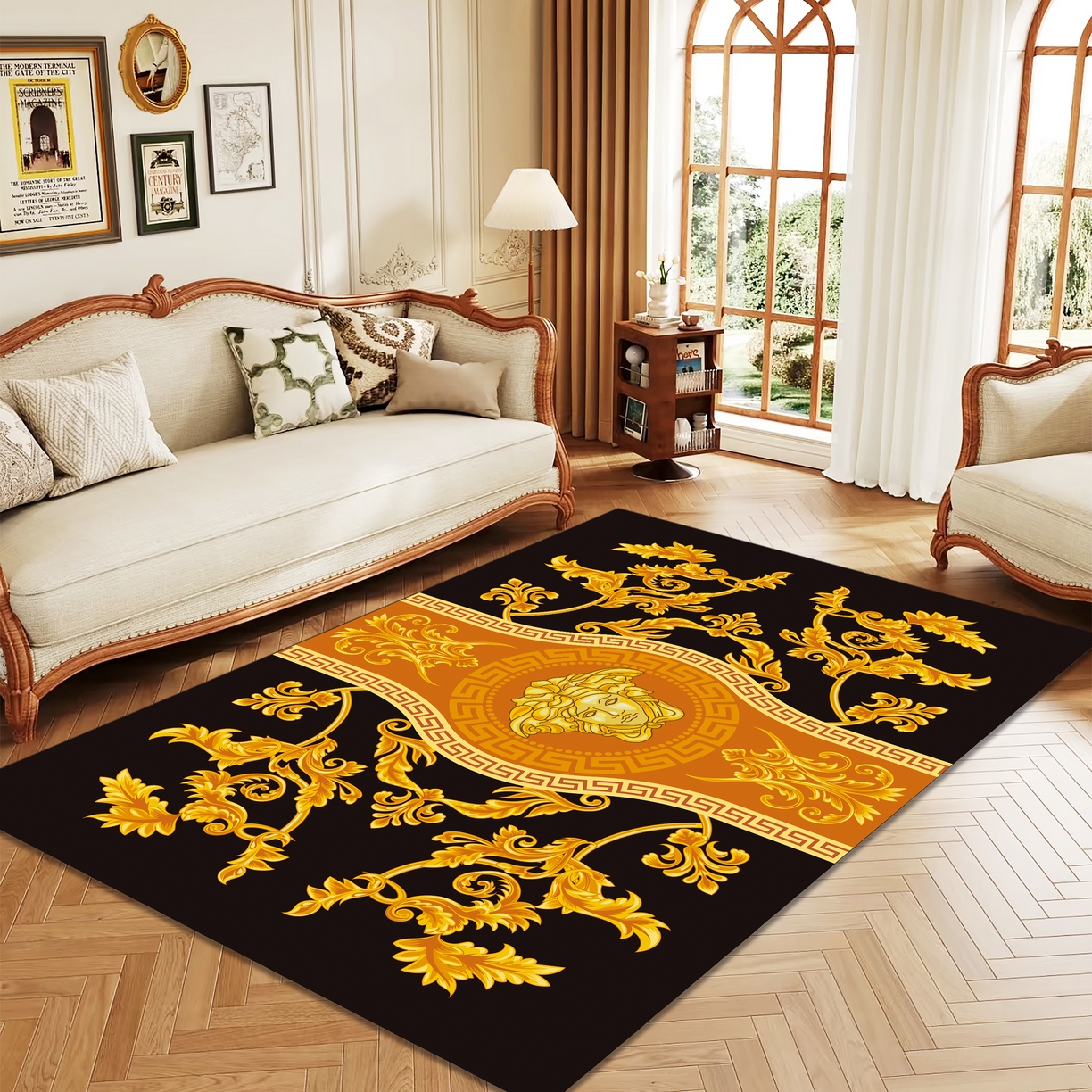 91家纺网 家纺一手货源 找家纺 （总）2025新款奢华家用客厅仿羊绒地毯欧式复古民族风地垫