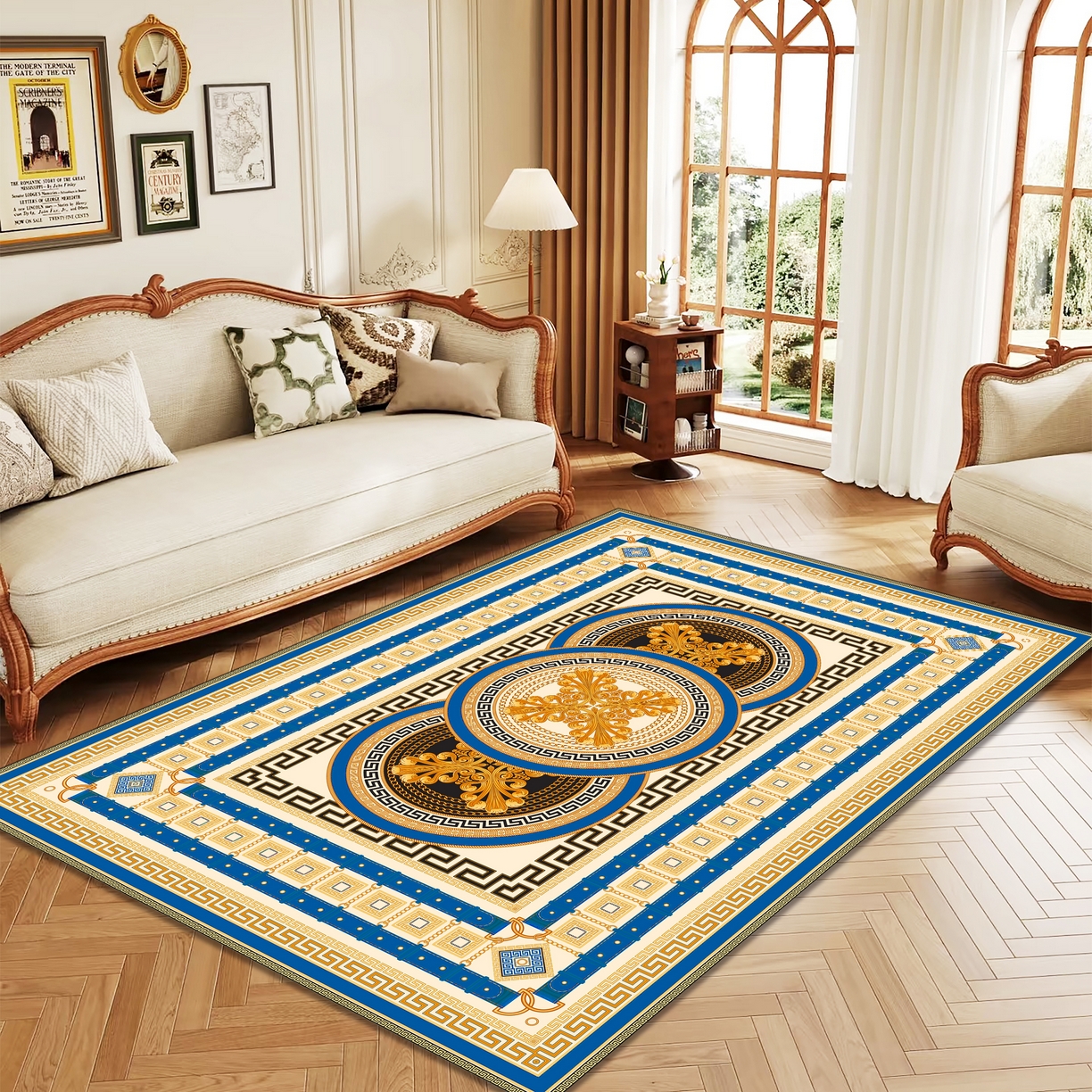 91家纺网 家纺一手货源 找家纺 （总）2025新款奢华家用客厅仿羊绒地毯欧式复古民族风地垫