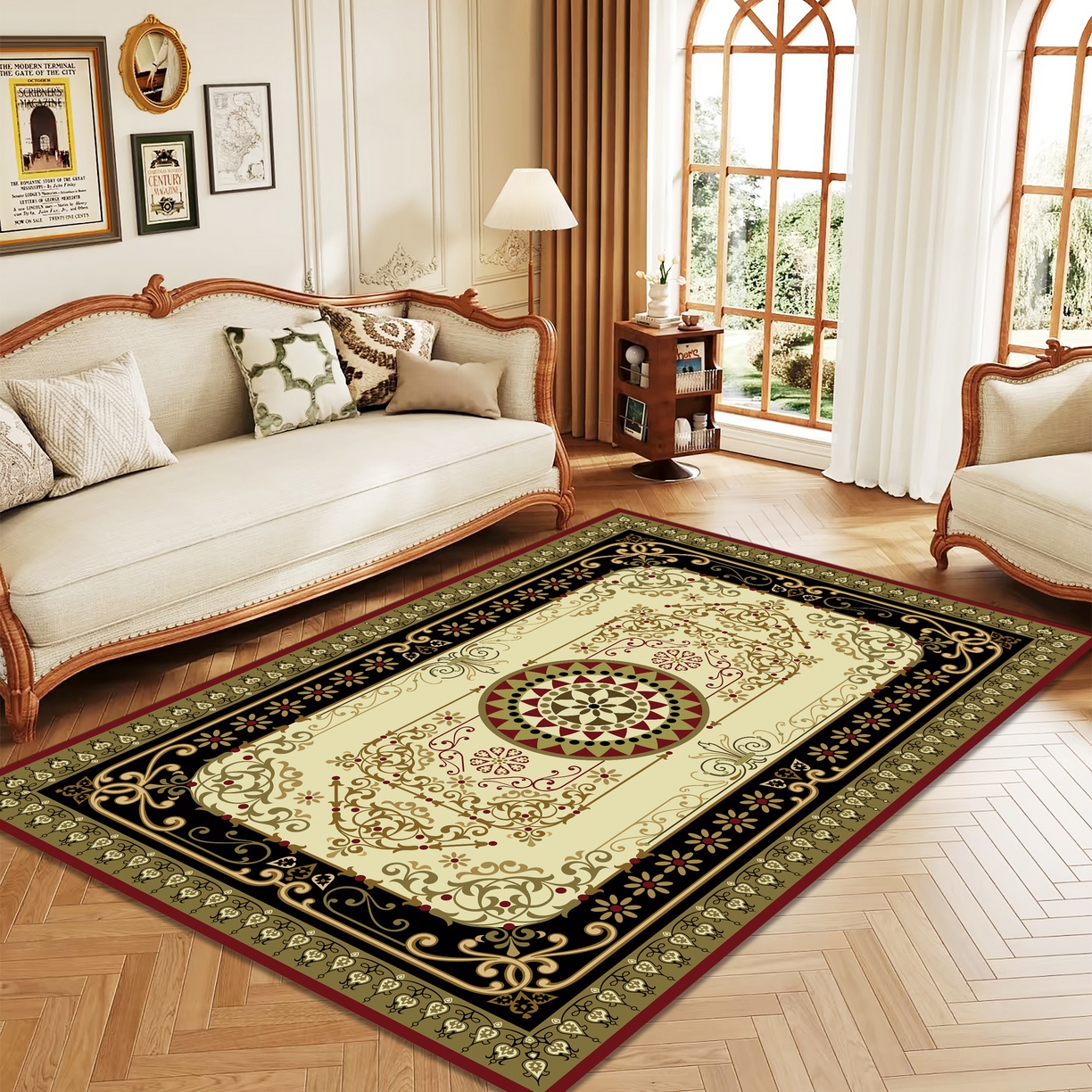 91家纺网 家纺一手货源 找家纺 （总）2025新款奢华家用客厅仿羊绒地毯欧式复古民族风地垫