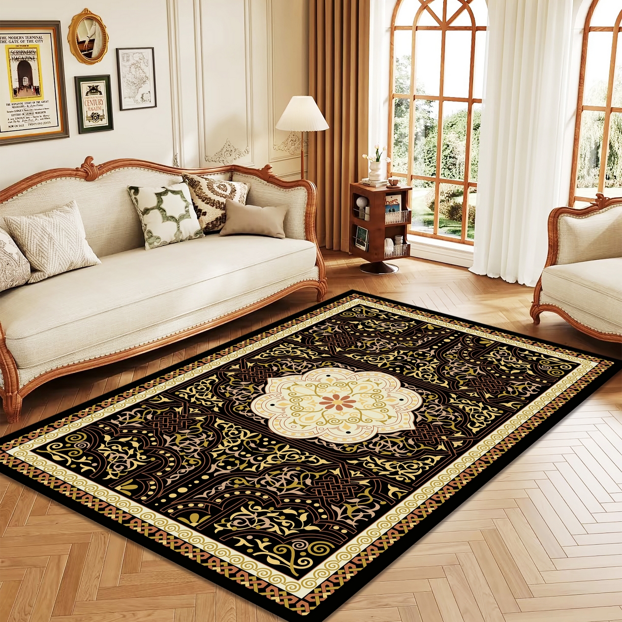 91家纺网 家纺一手货源 找家纺 （总）2025新款奢华家用客厅仿羊绒地毯欧式复古民族风地垫