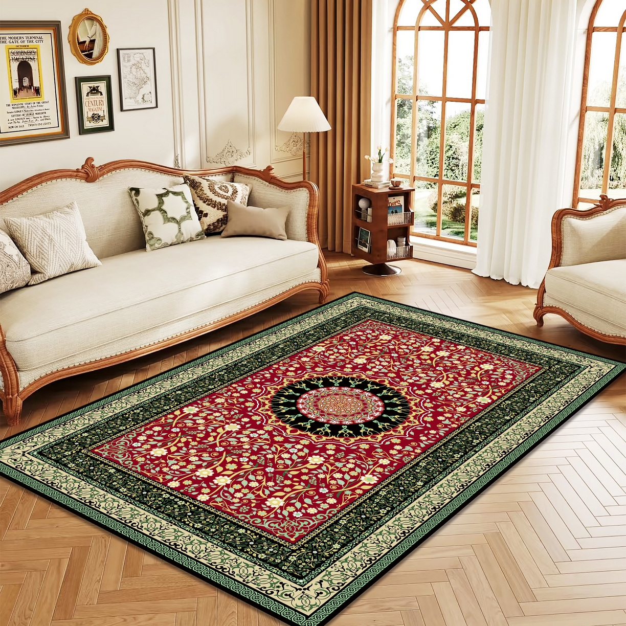 91家纺网 家纺一手货源 找家纺 （总）2025新款奢华家用客厅仿羊绒地毯欧式复古民族风地垫