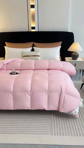 91家纺网 家纺一手货源 找家纺 棠婷  2025新款100支柔赛丝立体羽绒被 粉色