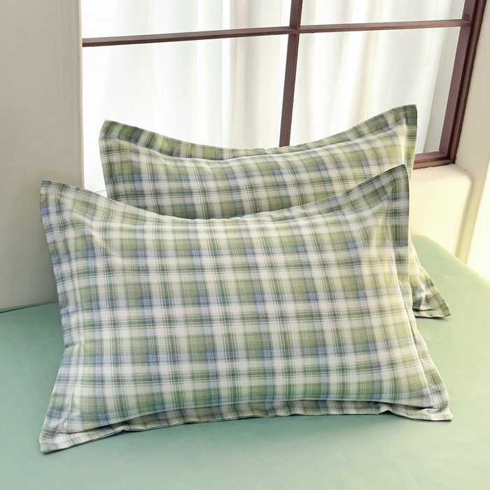 91家纺网 家纺一手货源 找家纺 绒裕家纺 2025学生季直播爆款云感皱皱纱四件套 星空绿