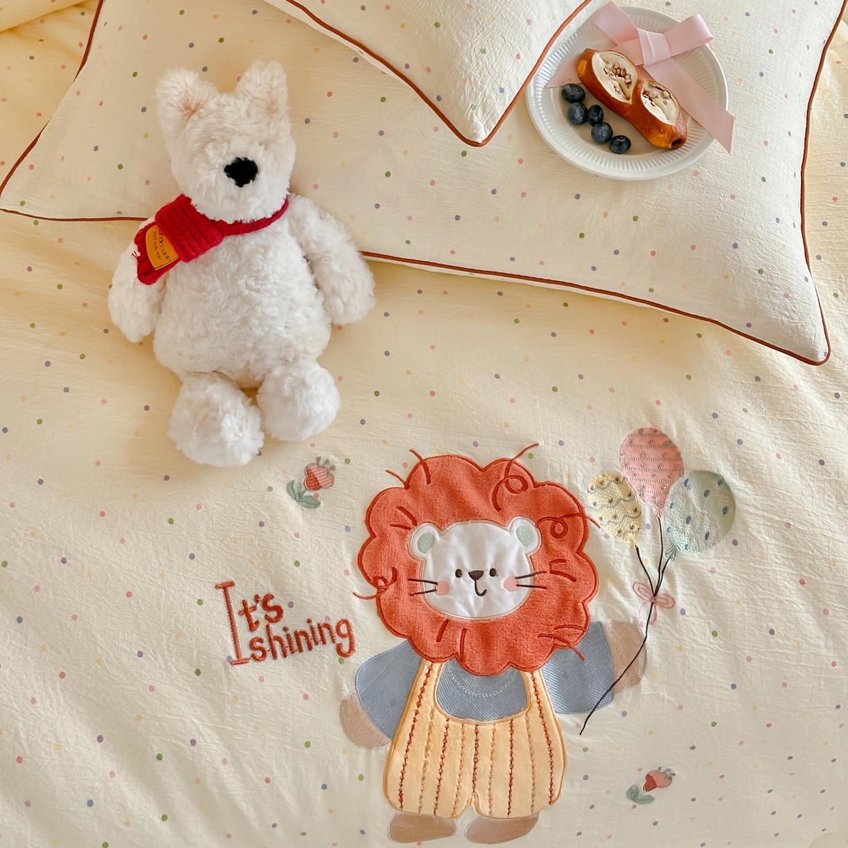 91家纺网 家纺一手货源 找家纺 （总）一加一 2025新款A类双层纱卡通贴布绣大豆被芯