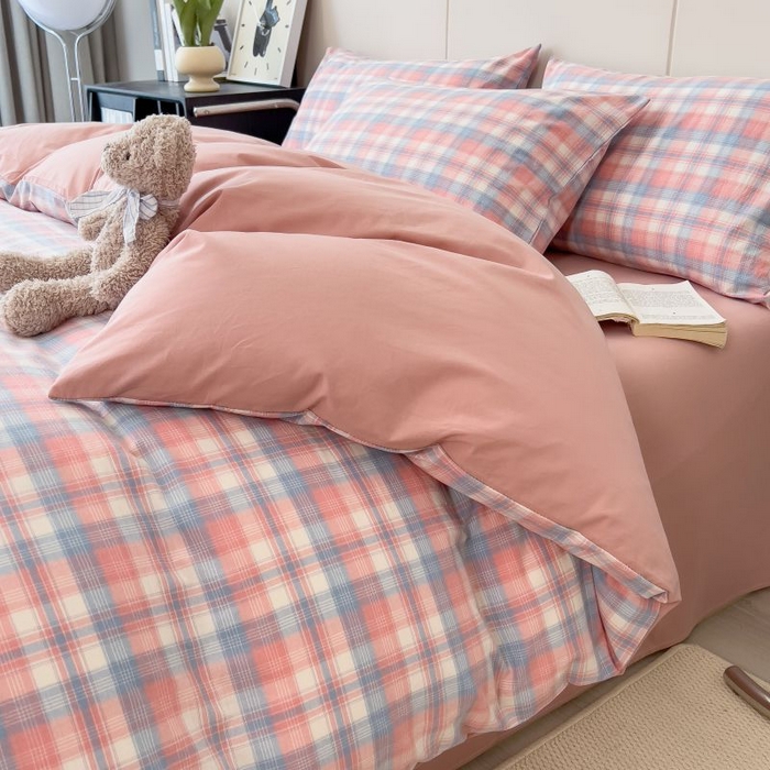 91家纺网 家纺一手货源 找家纺 绒裕家纺 2025学生季直播爆款云感皱皱纱四件套 云舒粉