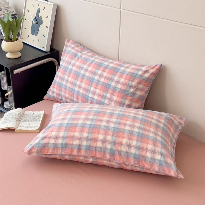 91家纺网 家纺一手货源 找家纺 绒裕家纺 2025学生季直播爆款云感皱皱纱四件套 云舒粉