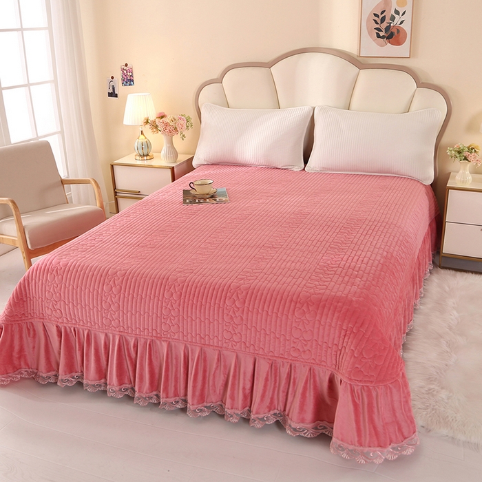 尚品凤凰 2025新款婴儿绒绗缝床裙款 樱桃系列 豆沙红