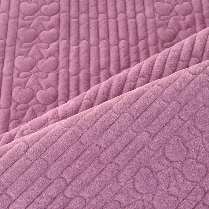 91家纺网 家纺一手货源 找家纺 尚品凤凰 2025新款婴儿绒绗缝床裙款 樱桃系列 紫色