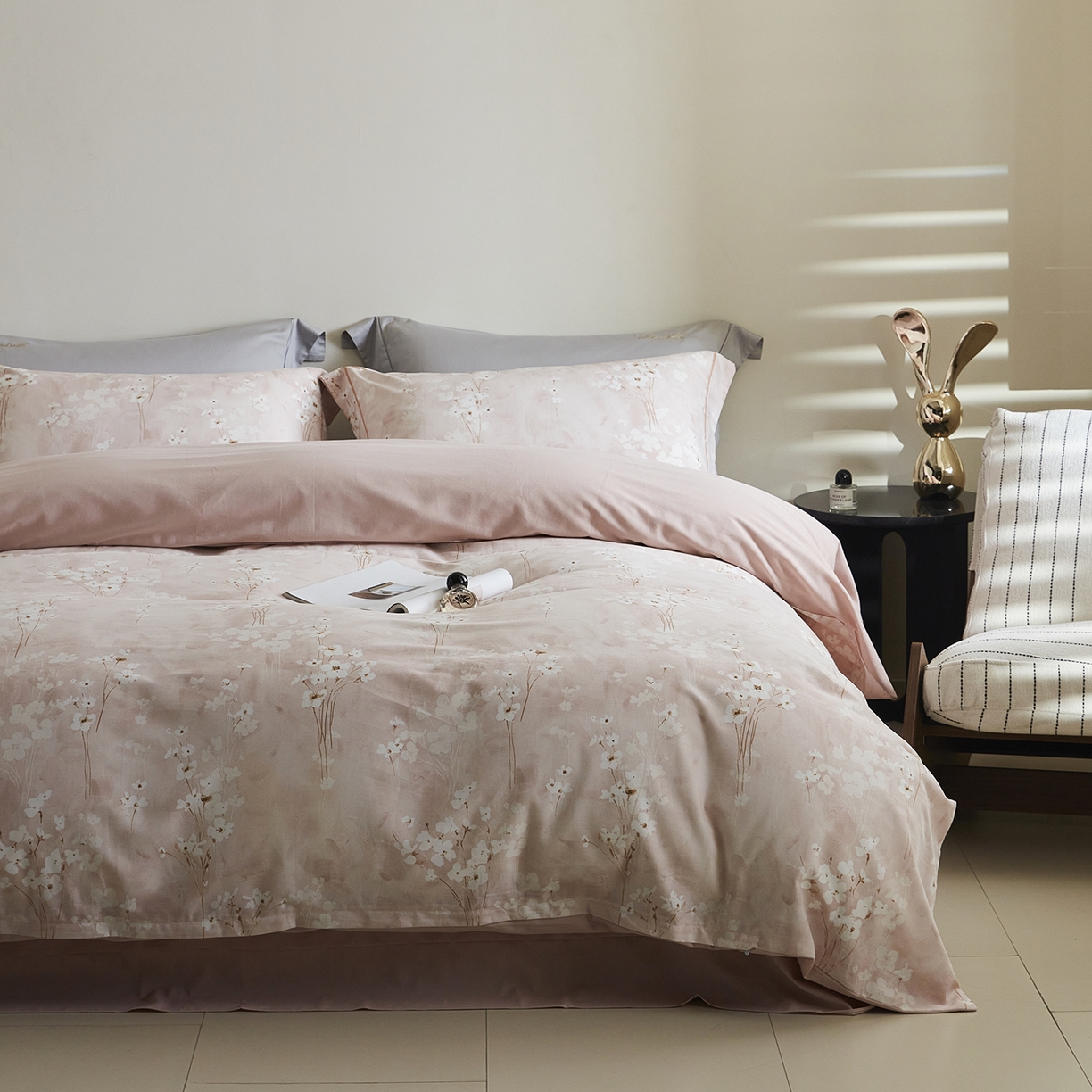 91家纺网 家纺一手货源 找家纺 （总）嘉汀兰家居 2025新款全棉纯棉数码印花生态磨毛四件套