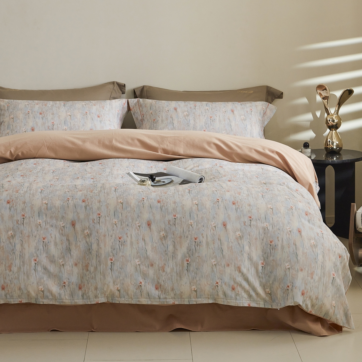 91家纺网 家纺一手货源 找家纺 （总）嘉汀兰家居 2025新款全棉纯棉数码印花生态磨毛四件套