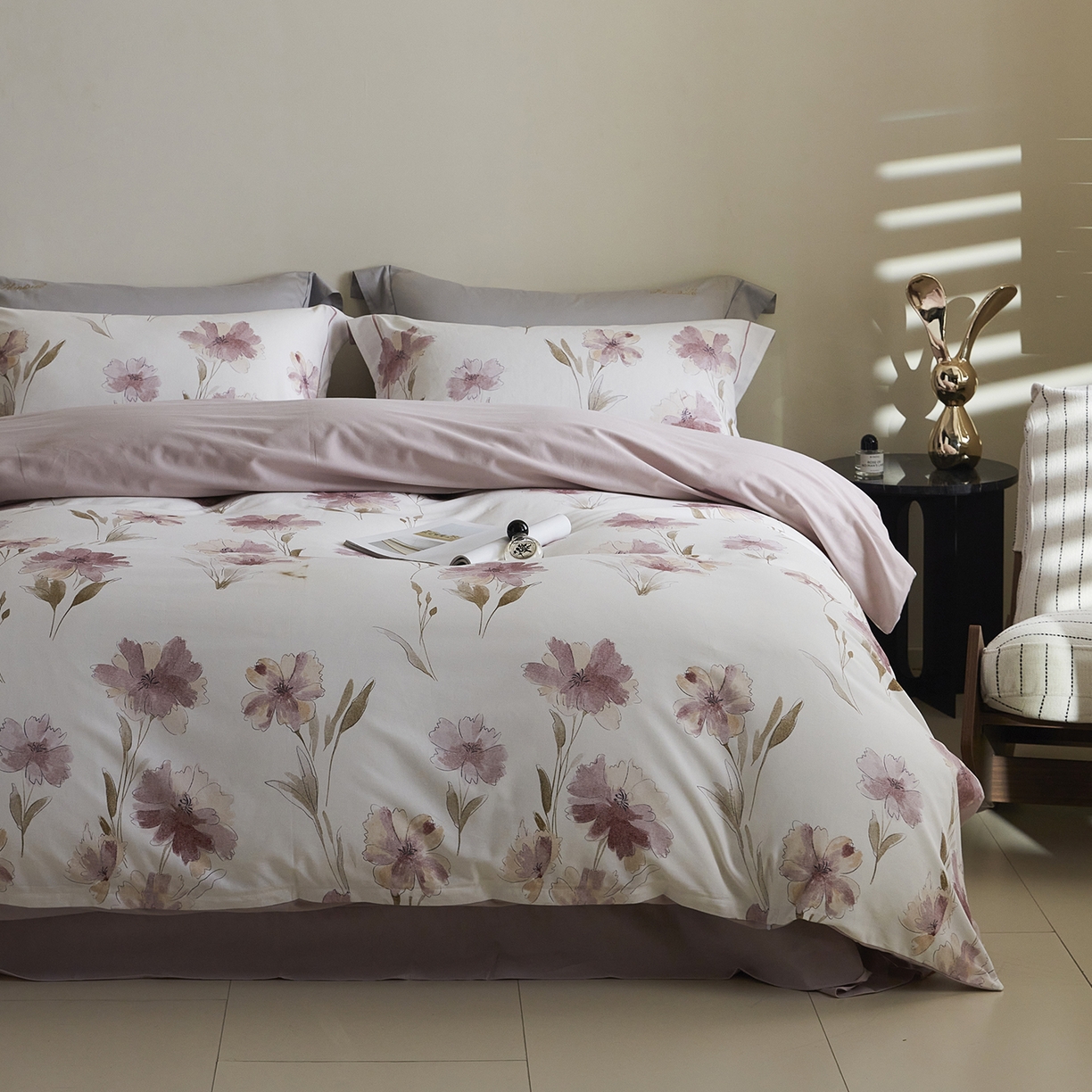 91家纺网 家纺一手货源 找家纺 （总）嘉汀兰家居 2025新款全棉纯棉数码印花生态磨毛四件套