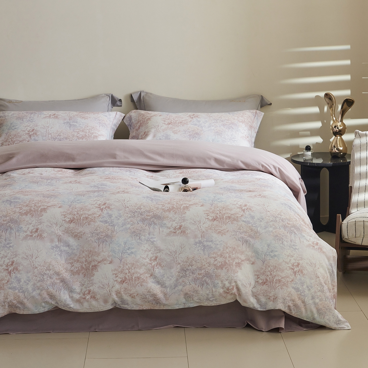 91家纺网 家纺一手货源 找家纺 （总）嘉汀兰家居 2025新款全棉纯棉数码印花生态磨毛四件套