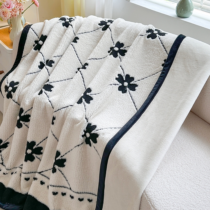 91家纺网 家纺一手货源 找家纺 （总）雅诗帛 2025新款黑白阳离子复合多功能毛毯