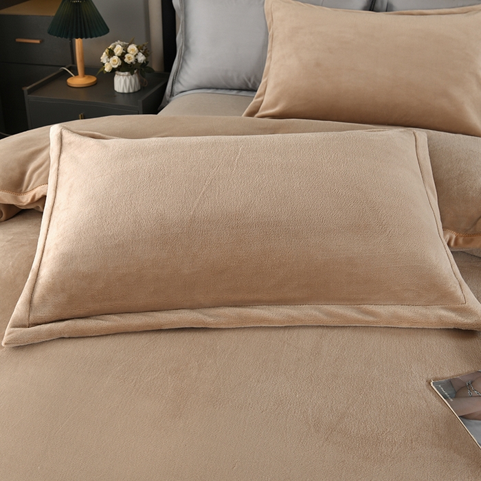 91家纺网 家纺一手货源 找家纺 尚品凤凰 2025新款牛奶绒绣花单被套单品被套单件被套 卡其