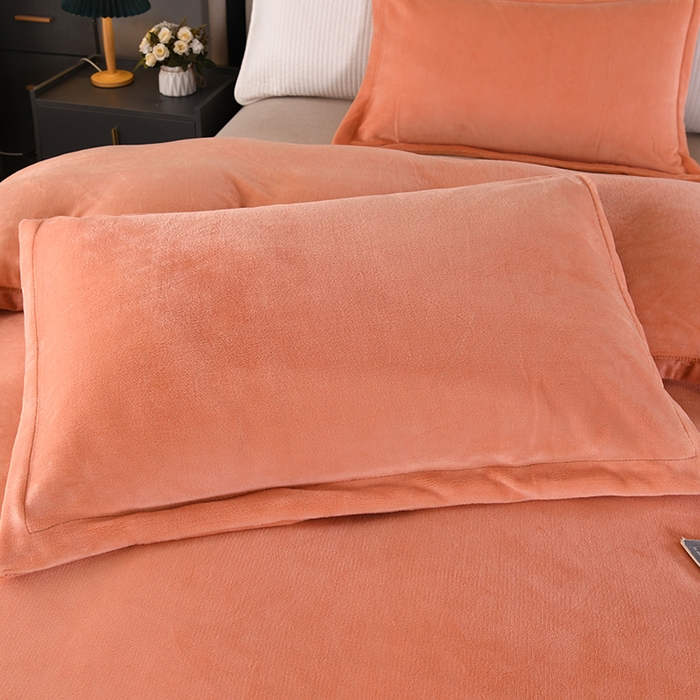 91家纺网 家纺一手货源 找家纺 尚品凤凰 2025新款牛奶绒绣花单被套单品被套单件被套 橙色