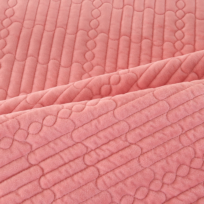 91家纺网 家纺一手货源 找家纺 尚品凤凰 2025新款加厚宝宝绒直角绗缝夹棉单床盖单品床盖单件床盖 粉色