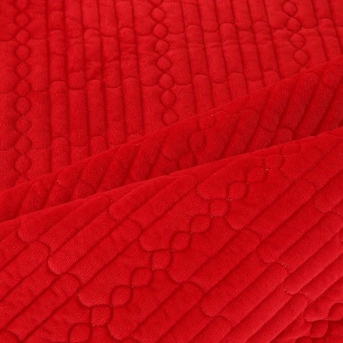 91家纺网 家纺一手货源 找家纺 尚品凤凰 2025新款加厚宝宝绒直角绗缝夹棉单床盖单品床盖单件床盖 中国红