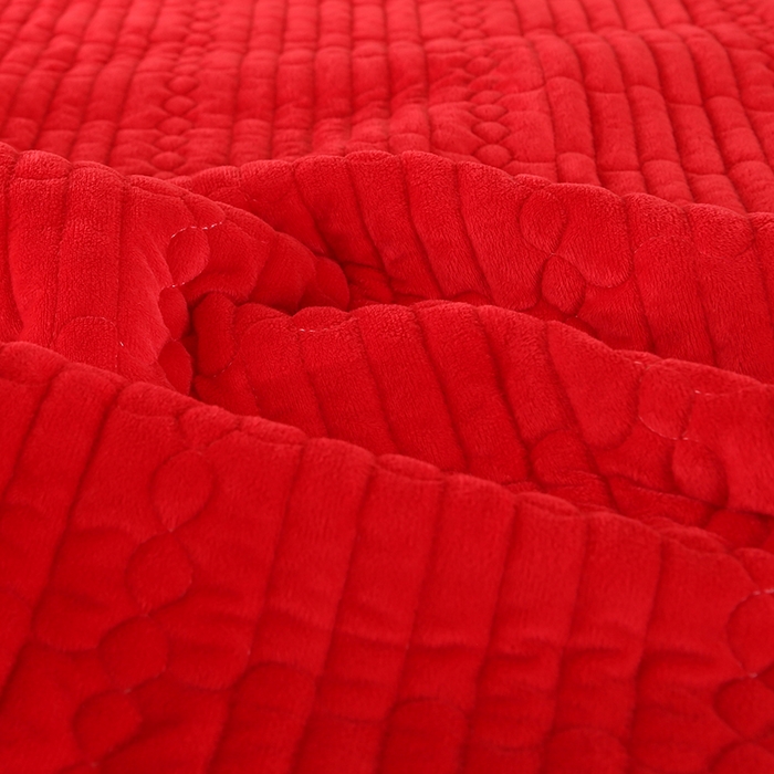 91家纺网 家纺一手货源 找家纺 尚品凤凰 2025新款加厚宝宝绒直角绗缝夹棉单床盖单品床盖单件床盖 中国红