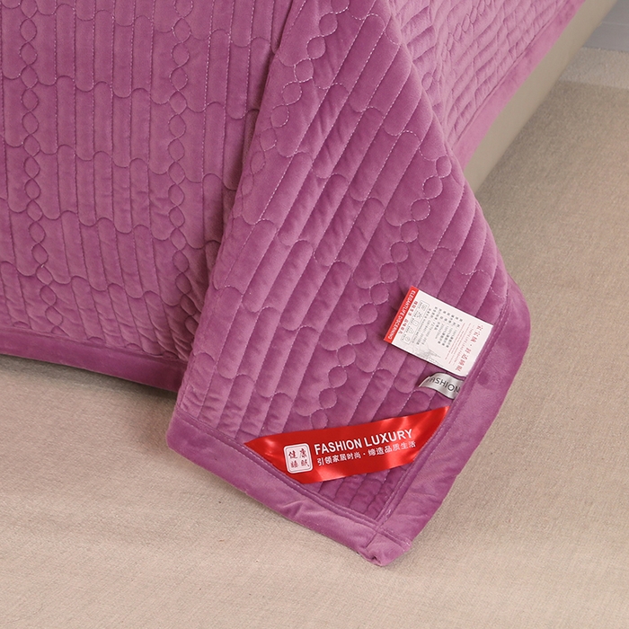 91家纺网 家纺一手货源 找家纺 尚品凤凰 2025新款加厚宝宝绒直角绗缝夹棉单床盖单品床盖单件床盖 紫色