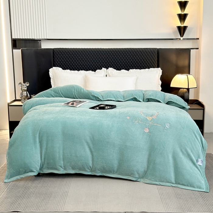 91家纺网 家纺一手货源 找家纺 （总）尚品凤凰 2025新款牛奶绒绣花单被套单品被套单件被套