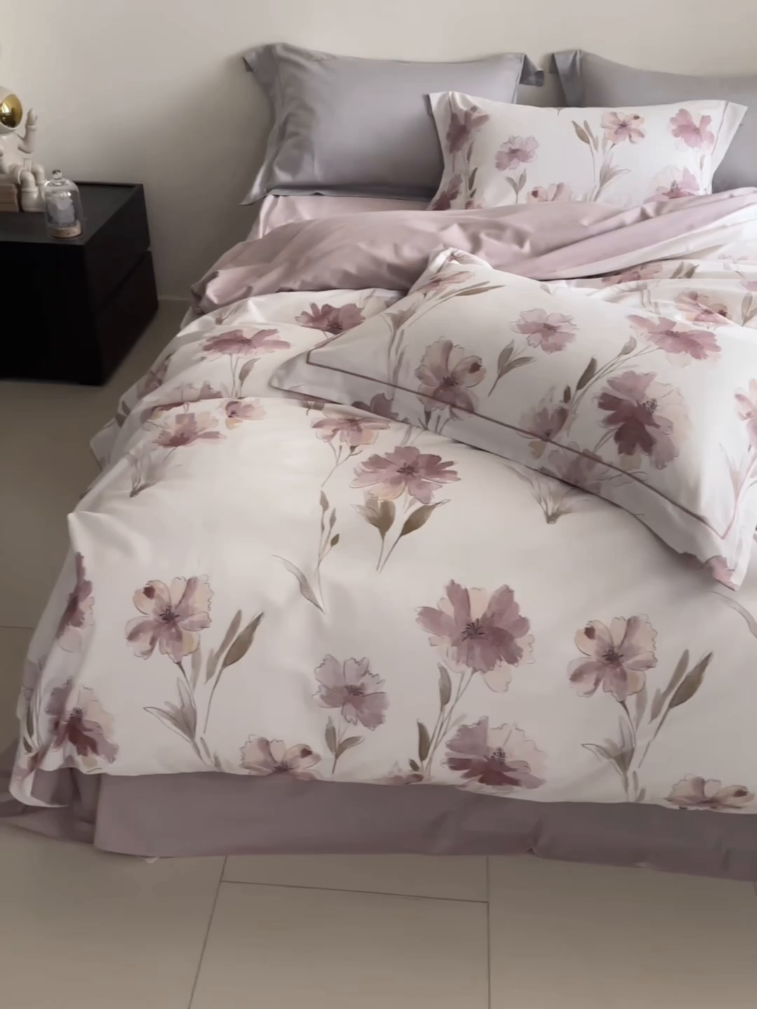 91家纺网 家纺一手货源 找家纺 嘉汀兰家居 2025新款全棉纯棉数码印花生态磨毛四件套 锦朵-米