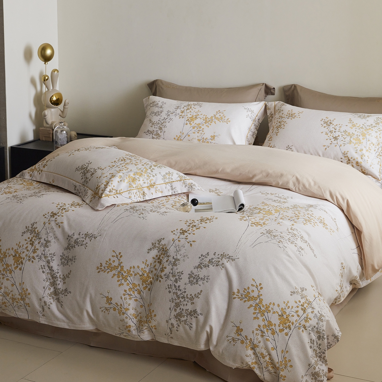 91家纺网 家纺一手货源 找家纺 嘉汀兰家居 2025新款全棉纯棉数码印花生态磨毛四件套 境禾-玉