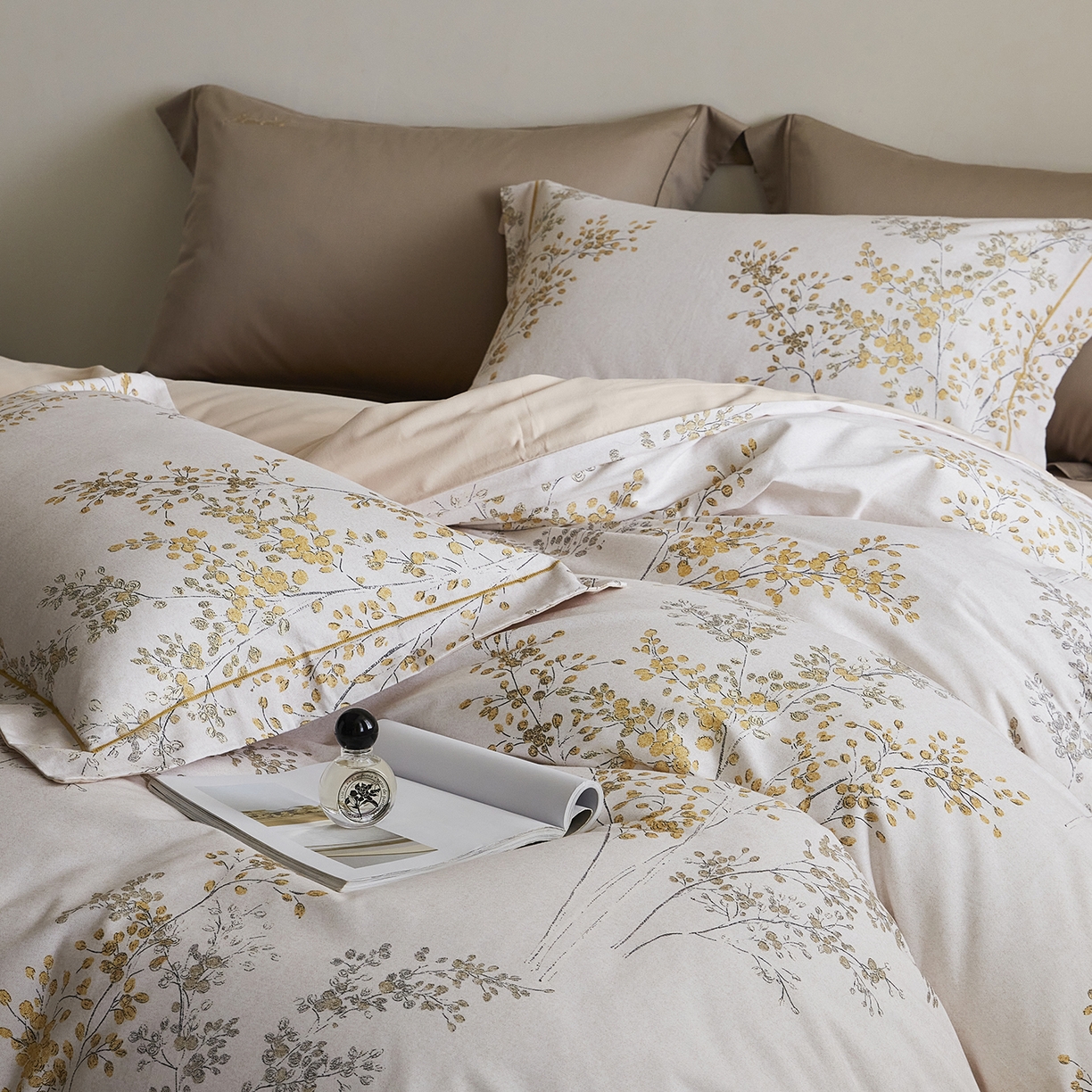 91家纺网 家纺一手货源 找家纺 嘉汀兰家居 2025新款全棉纯棉数码印花生态磨毛四件套 境禾-玉