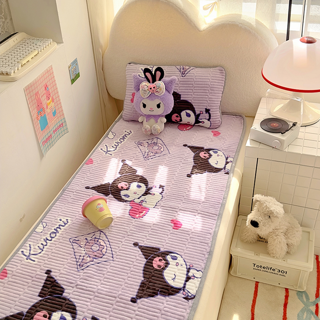 91家纺网 家纺一手货源 找家纺 希诺家居 2025新款儿童系列正版三丽鸥牛奶绒三件套幼儿园多件套 梦幻库洛米