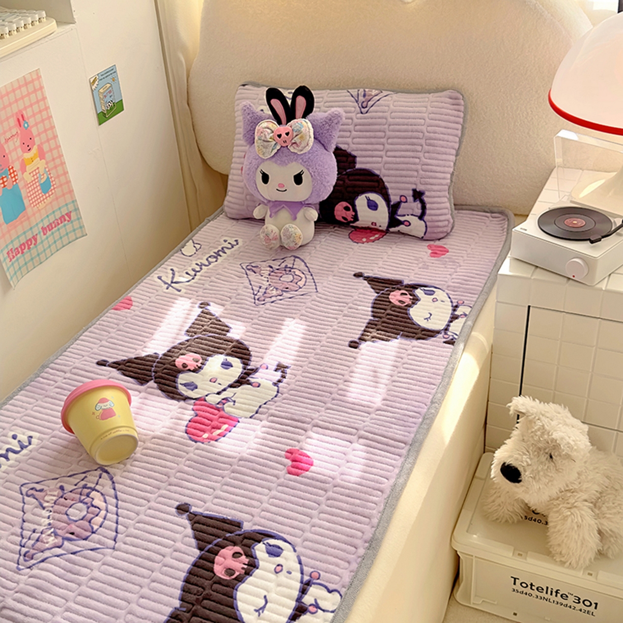 91家纺网 家纺一手货源 找家纺 希诺家居 2025新款儿童系列正版三丽鸥牛奶绒三件套幼儿园多件套 梦幻库洛米