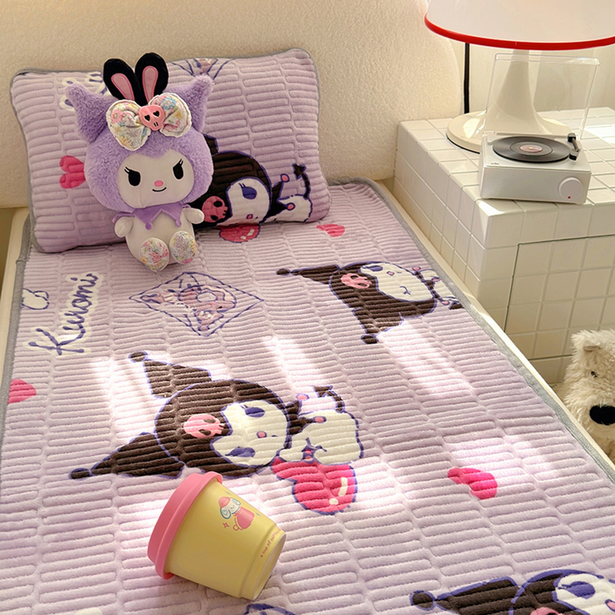 91家纺网 家纺一手货源 找家纺 希诺家居 2025新款儿童系列正版三丽鸥牛奶绒三件套幼儿园多件套 梦幻库洛米